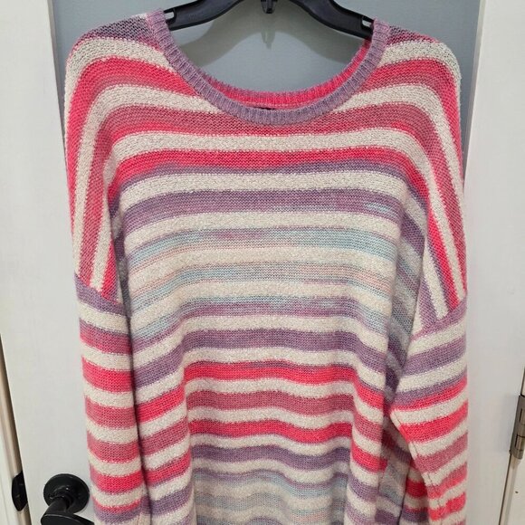 Torrid Rainbow Stripe Sweater – Women’s Plus 3X Long Sleeve Pullover - Picture 1 of 9